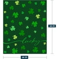 thumbnail image 4 of St. Patrick''s Day Green Plaid Lucky Shamrocks Irish Blanket - Soft Fuzzy Fleece for Couch, Sofa, Bed - Gift 50x60, 4 of 6
