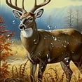 thumbnail image 5 of Chilfamy Deer Grass Flowers Shower Curtain with Hooks, Cloth Fabric Bathroom Decor Set 100% Polyester Fiber Home Bathtubs Decoration 69x72, 5 of 7
