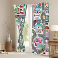 thumbnail image 3 of Manfei Town Houses Blackout Curtains,Toy Cars Print Curtains Pack of 2 (42x84 Each),Gray, 3 of 7