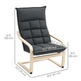 thumbnail image 2 of Modern Dark Grey Accent Chair - Linen-Feel Lounge Chair with Curved Wood Arms & Rocking Motion - Living Room, Bedroom Seating (178 characters), 2 of 7
