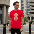 thumbnail image 3 of Smartprints Vintage Pineapple Sketch Men's T-Shirt Red, Cotton, 2XL, 3 of 4