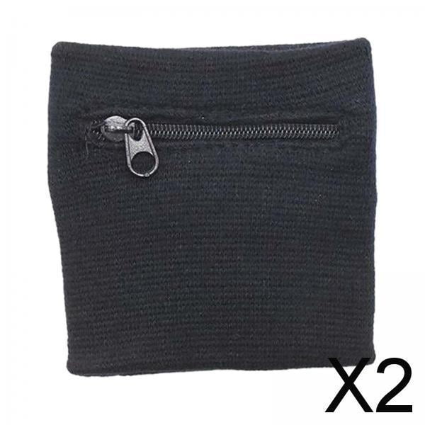 2x Muñequera, Muñequera, Muñequera con Estuche con Cremallera, Muñequera, Bolsillo, Bolsa para La Muñeca para Hombres Y Mujeres, Monedas, Tarjetas de 2 piezas