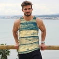 thumbnail image 6 of Gukieu Retro Wooden Print Men's Quick Dry Fitness Vest, Round Neck Sleeveless Fitness Bodybuilding Top-Medium, 6 of 7