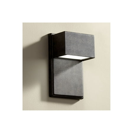 Possini Euro Design Modern Outdoor Wall Light Fixture LED Bronze Black Box 8
