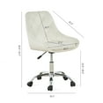 thumbnail image 5 of Swivel Accent Chair, SYNGAR Modern Velvet Fabric Vanity Chair, Comfy Upholstered Leisure Chair with Soft Backrest, Home Height Adjustable Office Chair for Bedroom, Living Room, White, D4350, 5 of 8