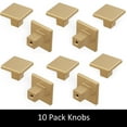 thumbnail image 4 of Heritage Designs: Tempo Collection Knob: 10 Pack - Brushed Brass - 1-3/16" Square Handle Pulls, Cabinet-Drawer-Dresser Hardware, Kitchen-Bathroom-Home, 4 of 8