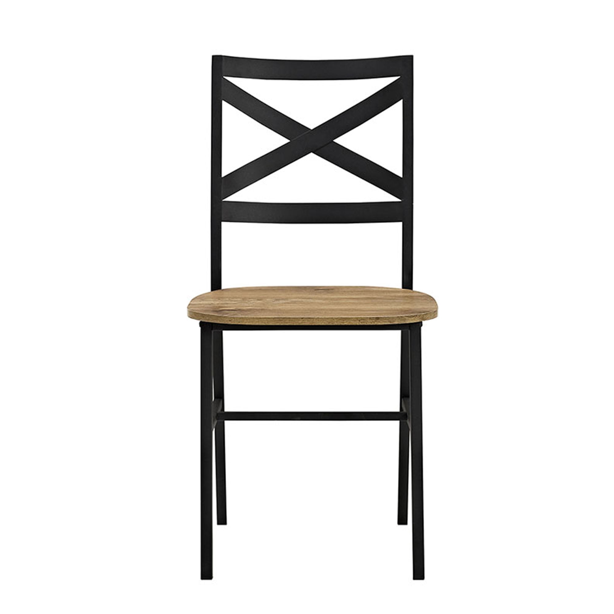 Mainstays Atmore X-Back Metal and Wood Dining Chairs, Set of 2