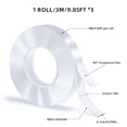 thumbnail image 2 of 3 Rolls Double Sided Tape, Nano Tape, Transparent Adhesive Tape, Traceless Adhesive Tape, Removable, Washable, Reusable, Suitable for Carpets, Photo Walls, 9.85 Feet Per Roll, 2 of 7