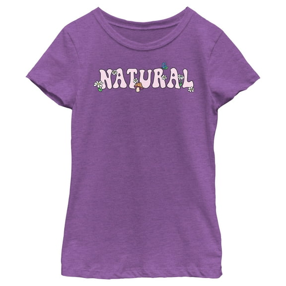 Girl's Lost Gods Natural Flowers Graphic Tee Purple Berry Medium