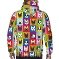 thumbnail image 3 of Bingfone Colorful Bulldog Men's Drawstring Hoodie Long Sleeve Pocket Sweatshirts-Large, 3 of 6