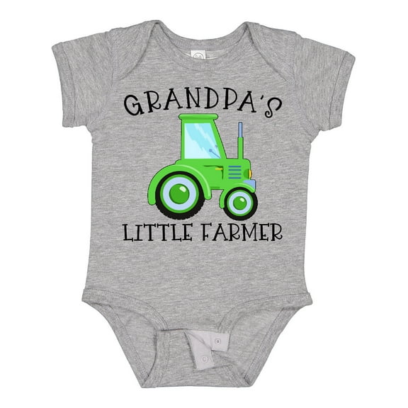 Inktastic Grandpa's Little Farmer Green Tractor Boys or Girls Baby Bodysuit