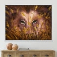 thumbnail image 2 of Designart 'Close Up Of Wolf Eyes In The Grass' Farmhouse Framed Canvas Wall Art Print, 2 of 5