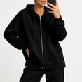 thumbnail image 6 of Iyufng Women's Full Zip Hoodie Jackets, Drawstring Long Sleeve Oversized Loose Hooded Sweatshirt Coat with Pockets for Fall Winter Casual Daily Outfits, 6 of 7