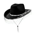 thumbnail image 3 of Sombrero de vaquero elegante Yuyangstore con correa ajustable para la barbilla Negro, 3 of 8
