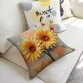 thumbnail image 5 of Yellow chrysanthemum Linen toss pillowcase Decoration pillowcase Gift preferred 18x18" Cushion cover 2 set Sofa pillowcase Sofa bedroom living room car, 5 of 8