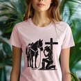 thumbnail image 5 of Cowgirl Prayer T-Shirt | Horse and Cross Christian Graphic Tee, Dark Heather, Size 2XL, 5 of 6