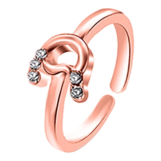 Xihbxyly Venta de liquidación Anillo con 26 letras en inglés, diseño artístico, combinación de diamantes, regalo para pareja