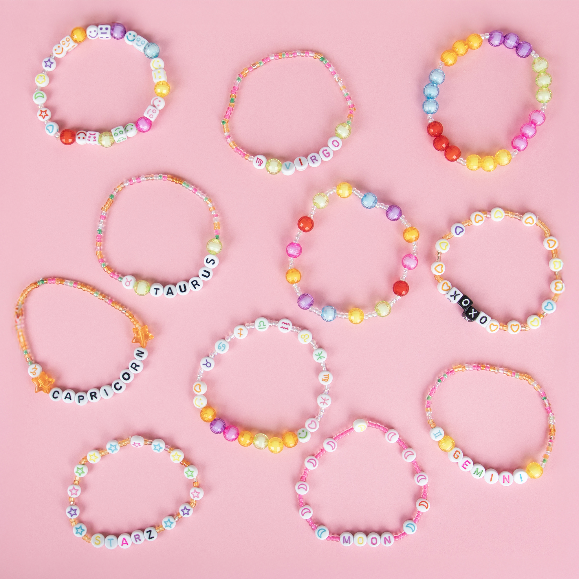 Cousin DIY Friendship Bracelet Kit with Neon Seed Beads and Letter Beads, 2890 Pieces