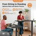 thumbnail image 3 of vfytbgnhj Height Adjustable Standing Home Office Desk | 80  X 40  | Ergonomic Sit Stand  Desk | Adjustable WFH Computer Table | Portable Side Table Computer Desk | Walnut, 3 of 9