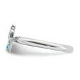 thumbnail image 3 of 925 Sterling Silver Stackable Expressions Rhodium Blue Topaz Cross Ring Size: 10; for Adults and Teens; for Women and Men, 3 of 5