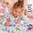 thumbnail image 6 of WOYY Girls DIY Colorable Pajamas Ocean Graphic Long Sleeve Top Pants Sleep Set, Sizes 2-10, 6 of 6
