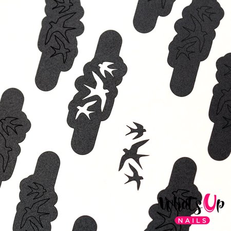 Download Whats Up Nails - Swallows Vinyl Stencils Nail Art Design ...