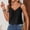 Black, variant on Women's Scalloped Lace V Neck Eyelet Spaghetti Strap Camisole, Loose Woven Sleeveless Casual Tank Top