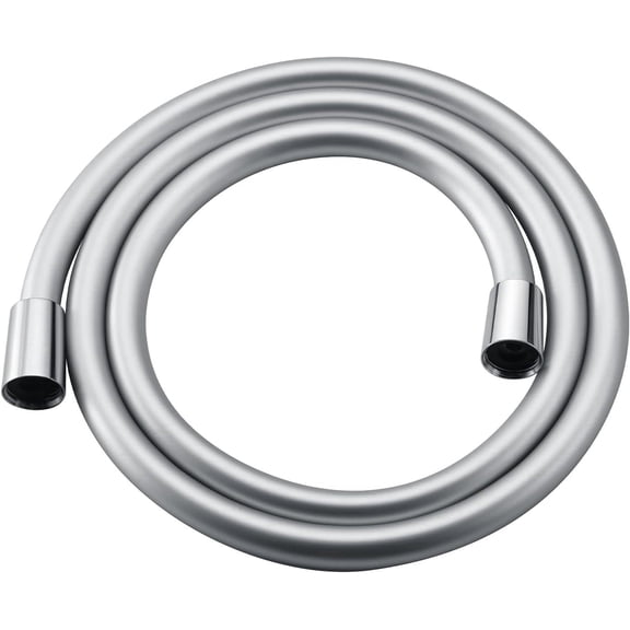 BRIGHT SHOWERS Silicone Shower Hose Replacement, Flexible Handheld Shower Hose with Anti-Kink Design, Brass Connectors, G1/2 Standard, for Shower, Bidet, Bathtub & RV, Silver