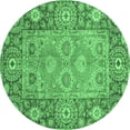 thumbnail image 1 of Ahgly Company Indoor Round Oriental Emerald Green Traditional Area Rugs, 4' Round, 1 of 4
