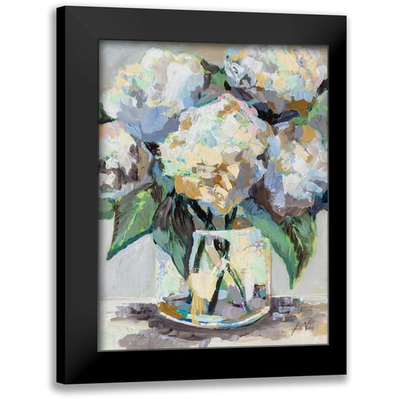 Vertentes, Jeanette 12x14 Black Modern Framed Museum Art Print Titled - Beach House Bouquet
