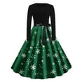 thumbnail image 2 of Christmas Dresses for Women Crew Neck Print Long Sleeve Casual Fashion Pullover Dress, 2 of 6