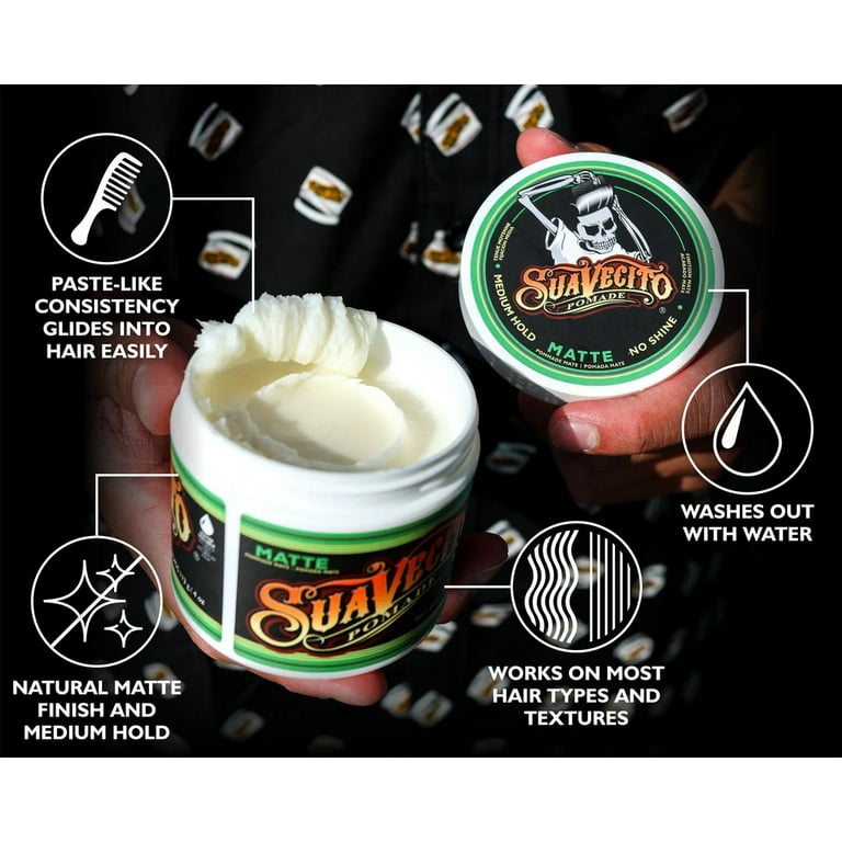 Suavecito Matte Finish Hair Care Gift Set, Medium Hold Matte