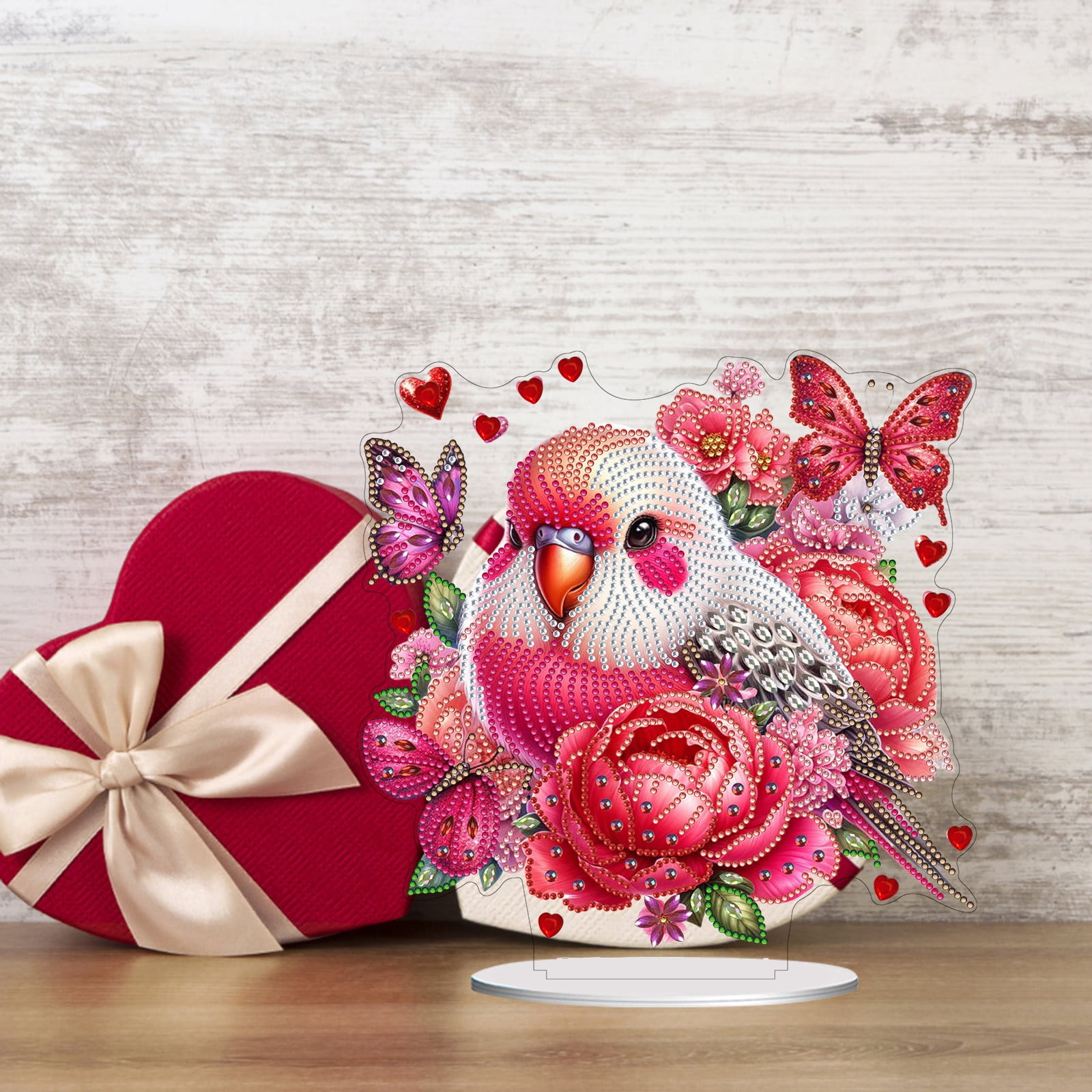 Flopesn Romantic Animal DIY Diamond Art Painting Decorative Ornament, Valentine's Day Gift Creative Design Pet Home Decor (Double-Sided Pattern, Single-Sided Diamonds)-7PCS