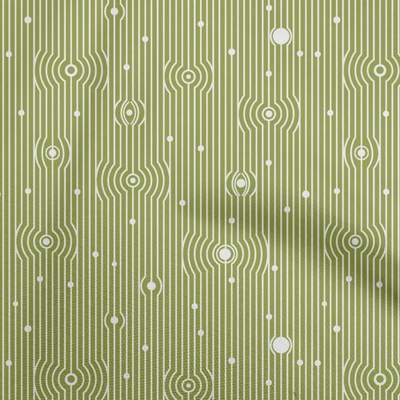 oneOone Cotton Cambric Olive Green Fabric Stripes Diy Clothing Quilting Fabric Print Fabric By Yard 56 Inch Wide
