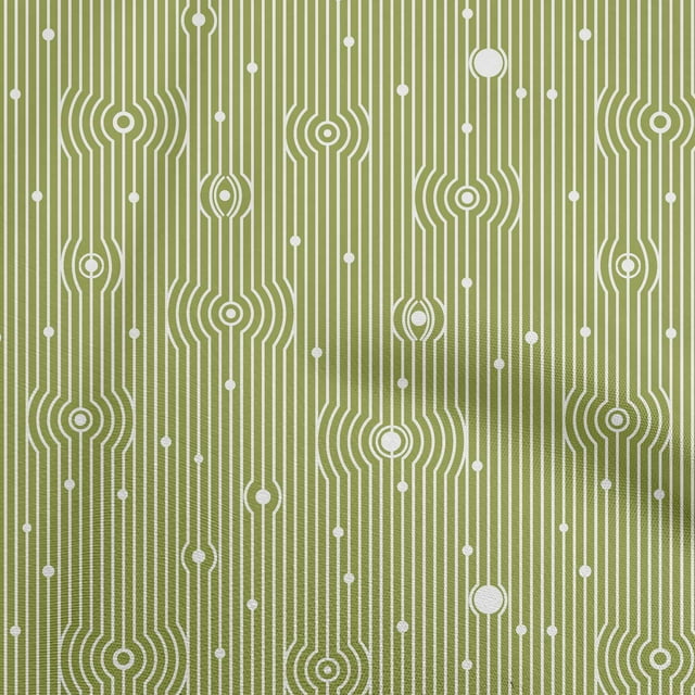 oneOone Cotton Poplin Olive Green Fabric Stripes Craft Projects Decor Fabric Printed By The Yard 56 Inch Wide