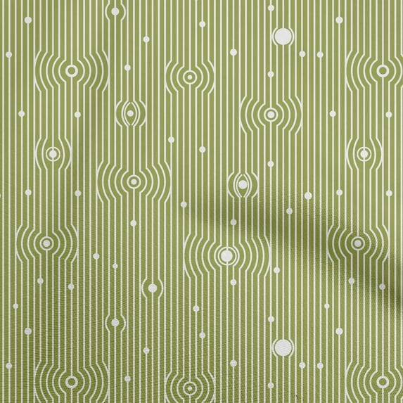 oneOone Cotton Cambric Olive Green Fabric Stripes Sewing Fabric By The Yard Printed Diy Clothing Sewing Supplies 42 Inch Wide