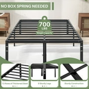 Queen Size Bed Frame Classic Metal Bed Frame Foundation with Under Bed Storage/No Box Spring Needed