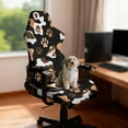 thumbnail image 2 of SCRAWLGOD Paw Cow Print Brown Black 4 PCS Gaming Chair Covers Cat Proof Game Computer Office Desk Chair Cover Protector with Armrest Slipcovers, 2 of 7