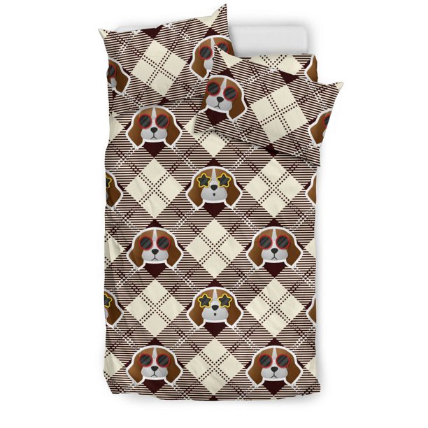 Juego de cama Beagle con estampado de gafas de sol