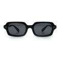 thumbnail image 4 of Hipster Narrow Rectangle Hustler Pop Color Lens Mid Temple Sunglasses All Black, 4 of 8