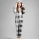 thumbnail image 1 of Mono de manga larga con capucha y pantalones largos para niña, a cuadros, informal, cálido, de poliéster, para dormir, para invierno, 1 of 6