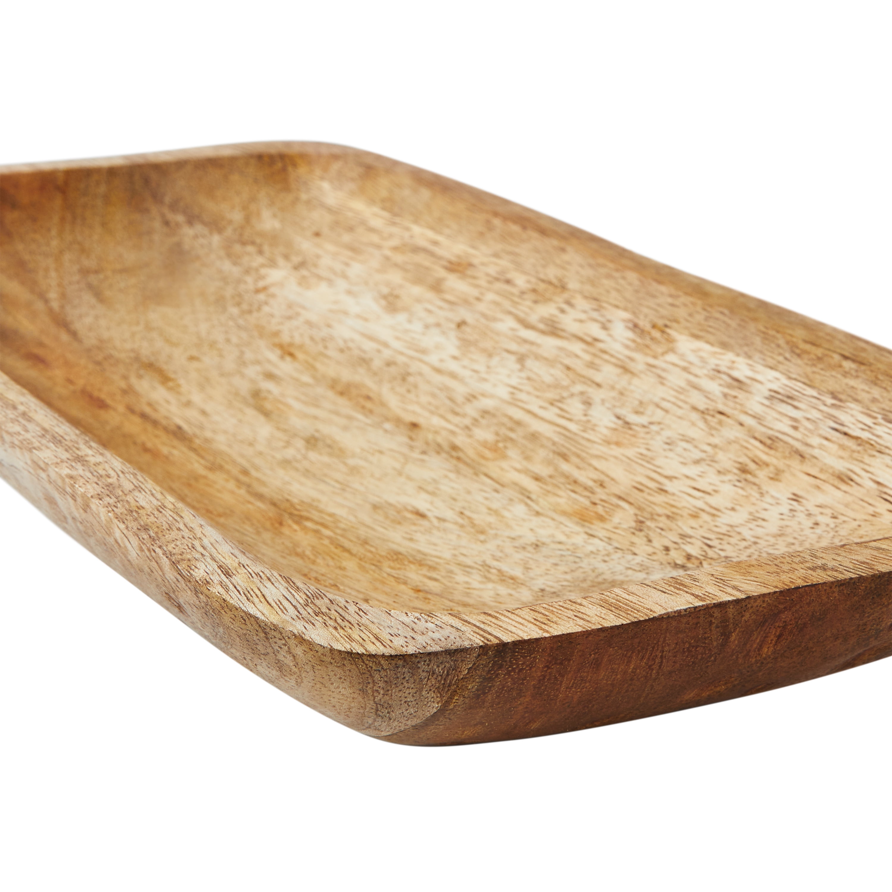 Better Homes & Gardens 12" x 6" Hand Carved Wood Tray
