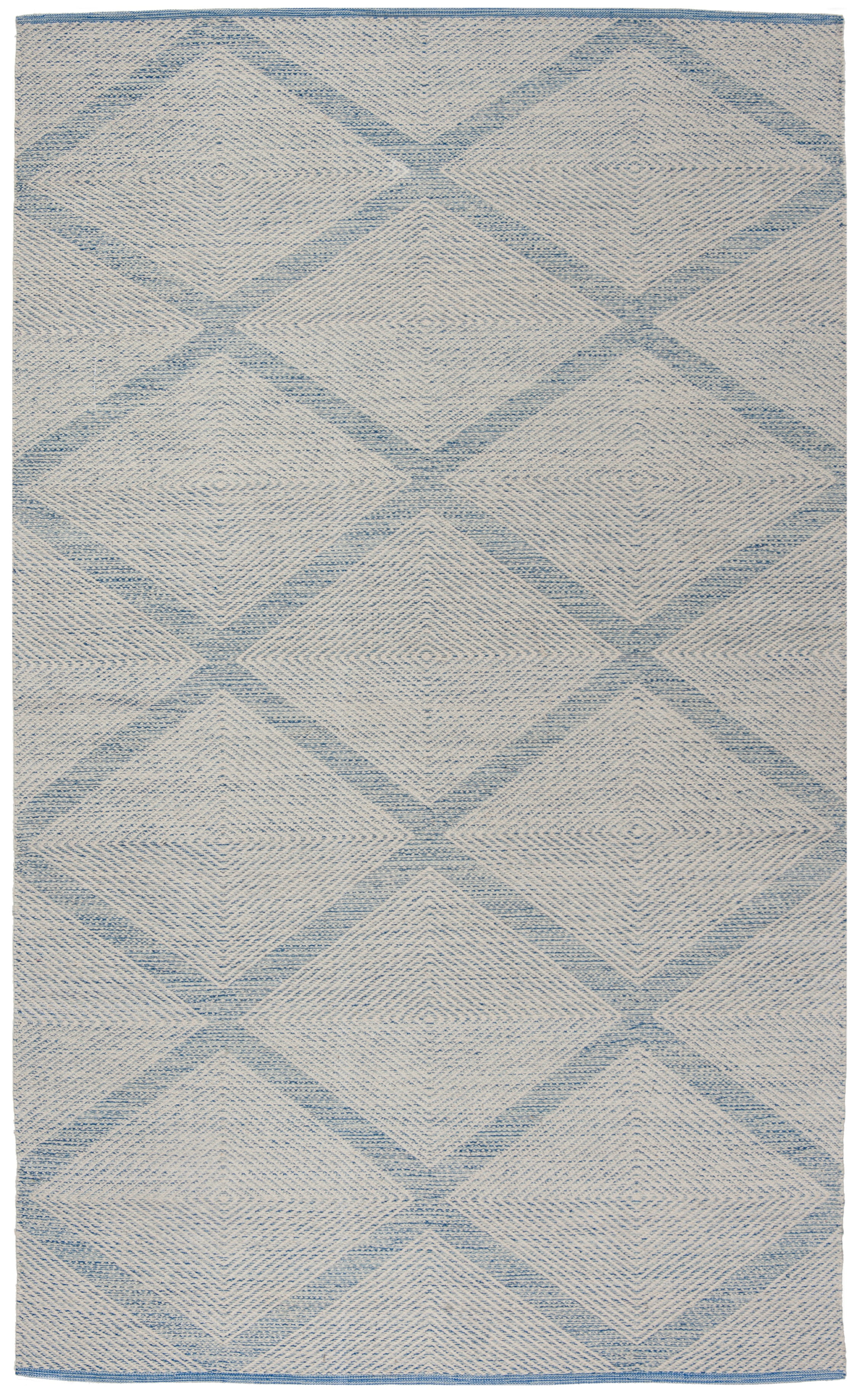 SAFAVIEH Montauk Bailey Geometric Diamond Cotton Area Rug, Light Blue, 4' x 6'