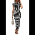 thumbnail image 1 of Vestido de Verano para Mujer, con Cuello Redondo, Informal, Elegante, con Lazo en la Cintura y Corta. y Negro M, 1 of 9