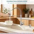 thumbnail image 6 of Wowkk Kitchen Sink Faucets with Pull Down Sprayer and Soap Dispenser, 304 Stainless Steel Single Handle Kitchen Faucet, 2 Water Modes with Deck Plate for Laundry Utility Camper, Brushed Nickel, 6 of 10