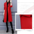 thumbnail image 6 of Women's Single Button Wool Blend Overcoat, Classic Knee Length Trench Coat, One Button Winter Coat, Warm Windproof Overcoat, Casual Formal Coat, Elegant Outerwear Jacket Red, 6 of 8