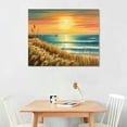 thumbnail image 2 of Chilfamy Coastline Sunrise Landscape Mural Modern Oil Painting Plant Sage Size Canvas Wall Art Pictures Decor Home 20x16 Inch, 2 of 3