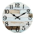 thumbnail image 2 of Trayknick Vintage Rustic 10-Inch Round Wood Wall Clock - Non-Ticking Silent Battery Operated, Indoor Analog Clock for Home Decoration, 2 of 8