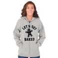 thumbnail image 3 of Funny Christmas Get Baked Gingerbread Zip Up Hoodie Men's Women's Brisco Brands M, 3 of 5