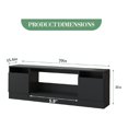 thumbnail image 4 of Modern TV Stand for TV up to 75", Black Television Console Table with Storage Cabinet, Black Entertainment Center for Living Room, Fits Into 36'' Electric Fireplace(Not Included Fireplace), 4 of 8